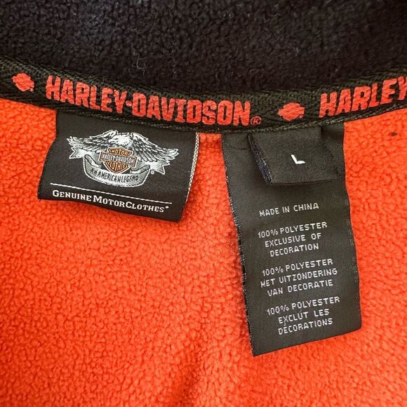 Harley Davidson Motorcycles Fleece Quarter Zip Pullover Sweater Top Shirt Large - Picture 9 of 10